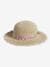 Sombrero aspecto paja efecto ganchillo con lazo estampado para niña rosa rosa pálido 