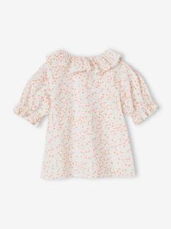 Niña-Blusa con cuello de gasa de algodón para niña