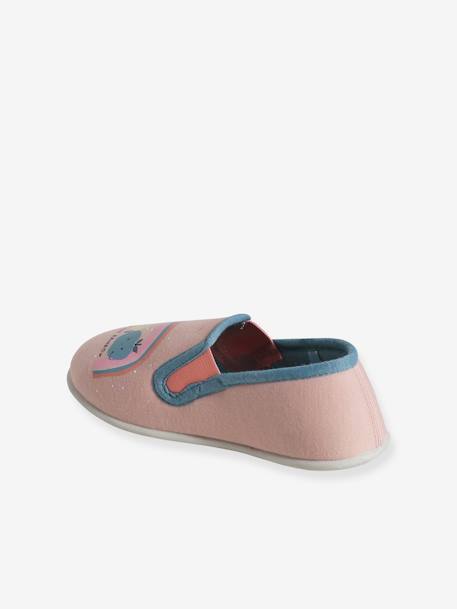 Zapatillas de casa elásticas infantiles de tela albaricoque+rosa rosa pálido 
