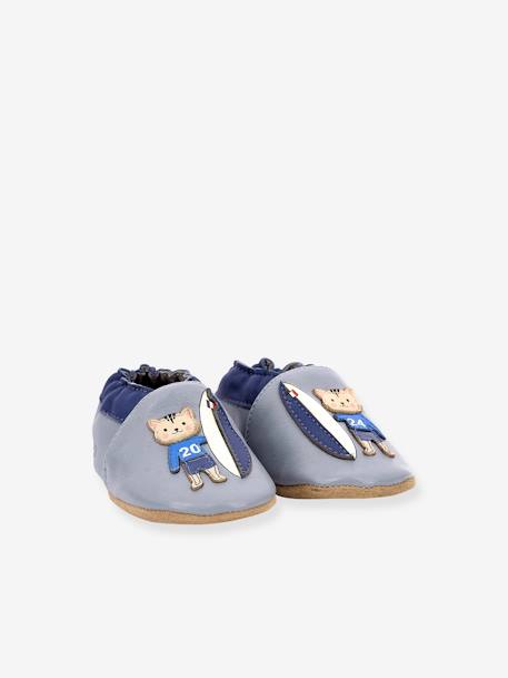 Zapatillas patucos de piel ligera Surfing Boy ROBEEZ© para bebé azul 