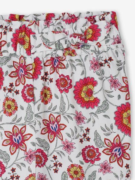 Pantalón floral con cintura elástica para bebé crudo 