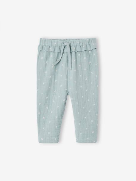Pantalones y Vaqueros-Bebé-Pantalón de gasa de algodón para bebé