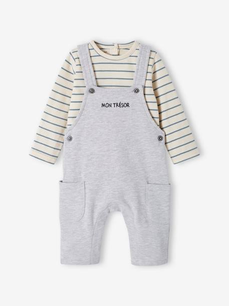 Bebé-Conjunto de camiseta y peto de felpa personalizable, para bebé