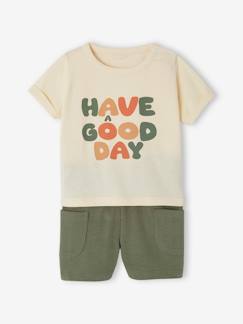 Conjuntos-Conjunto de camiseta estampada + short baggy para bebé
