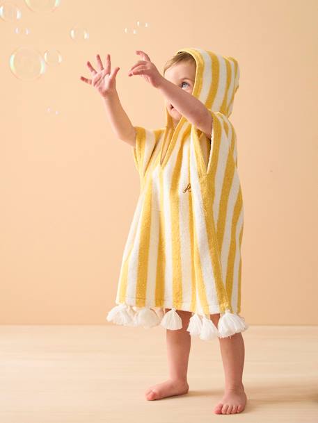 Poncho de baño a rayas, para bebé, personalizable AZUL MEDIO A RAYAS+rayas amarillas+ROSA MEDIO A RAYAS+VERDE MEDIO METALIZADO 