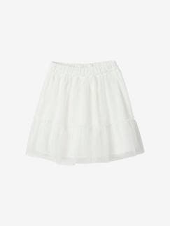 Niña-Falda larga tipo enagua de muselina con lentejuelas para niña