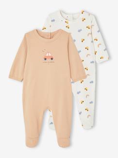 -Pack de 2 pijamas de punto "coche" para bebé recién nacido