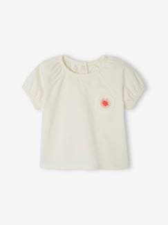 -Camiseta con motivo de flor de ganchillo para bebé