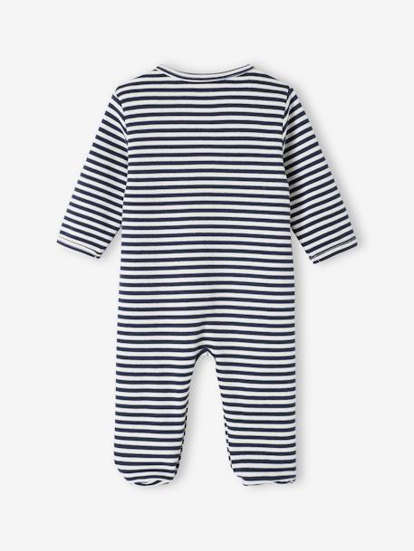 Pack de 3 pijamas para bebé de interlock con abertura para recién nacido azul oscuro 