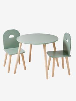 -Conjunto de sillas y mesa de madera línea ARCOÍRIS