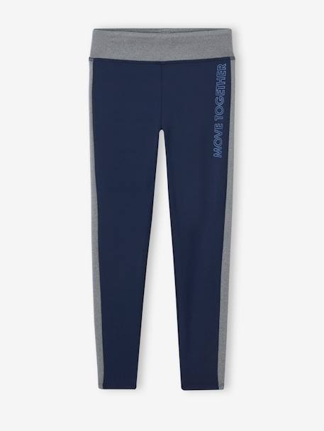 Leggings deportivos con bandas laterales, para niña azul marino+AZUL OSCURO LISO+coral+gris jaspeado+ROSA CLARO LISO+verde 