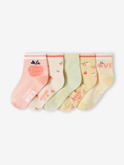 Preparar la llegada del bebé - Homewear Futura mamá-Niña-Ropa interior-Pack de 5 pares de calcetines de frutas para niña
