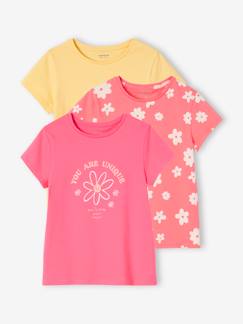 OEKO-TEX®-Pack de 3 camisetas surtidas con detalles irisados, para niña