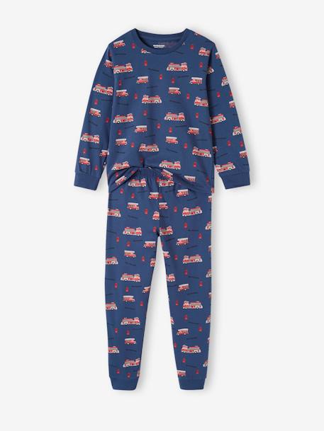 Pack de pijama + pijama con short bomberos para niño azul océano 