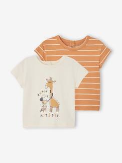 -Pack de 2 camisetas básicas de manga corta para bebé