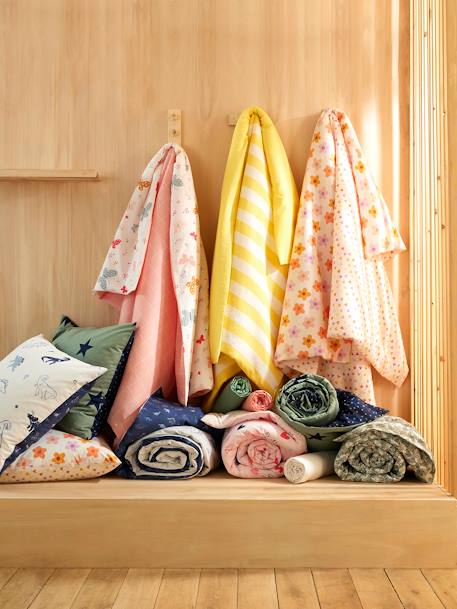 Conjunto infantil de funda nórdica + funda de almohada de algodón reciclado - POP FLOWER multicolor 