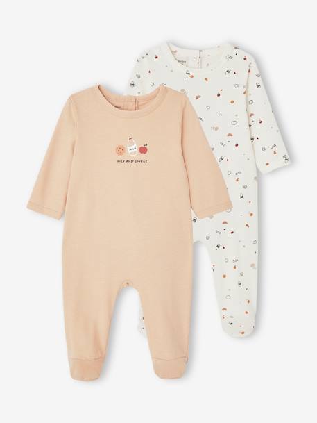 Bebé-Pack de 2 pijamas de punto estampado para bebé recién nacido