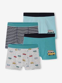 Pijamas y bodies bebé-Pack de 4 bóxers stretch «van» de algodón orgánico para niño