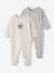 Pack de 2 pijamas para bebé de interlock gris 
