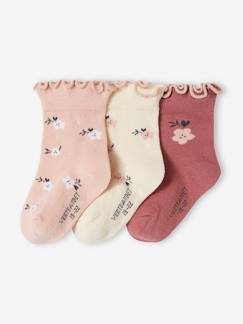 -Pack de 3 pares de calcetines para bebé niña