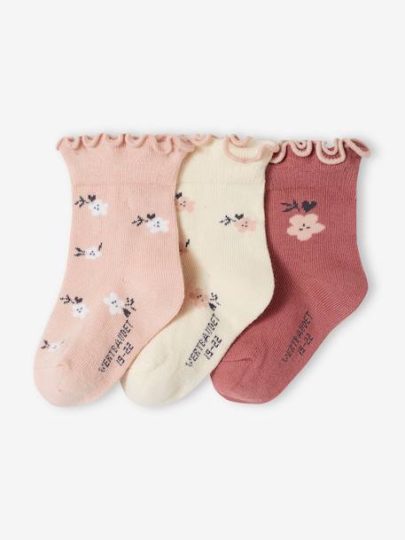Ecorresponsables-Bebé-Calcetines, leotardos-Pack de 3 pares de calcetines para bebé niña
