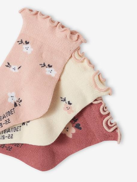 Pack de 3 pares de calcetines para bebé niña rosa maquillaje 