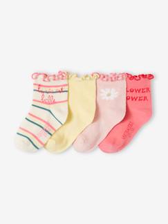 Niña-Ropa interior-Pack de 4 pares de calcetines medianos para niña