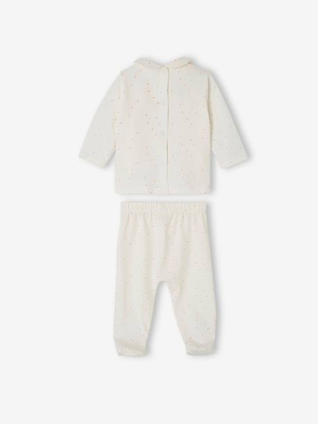 Pack de 2 pijamas de 2 prendas de punto para bebé crudo 