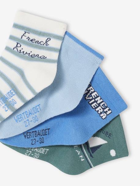 Pack de 4 pares de calcetines para niño azul claro 