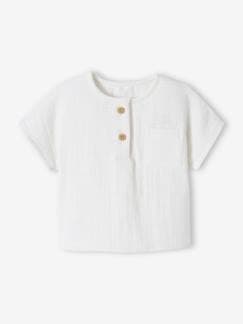 camisetas-Camiseta tunecina de gasa de algodón personalizable para recién nacido