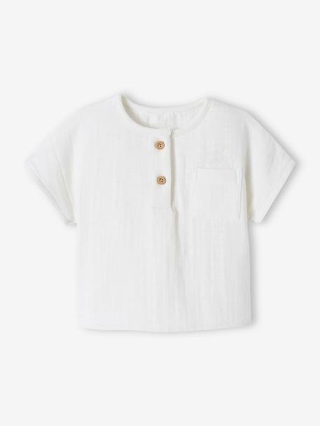 camisetas-Bebé-Camisetas-Camiseta tunecina de gasa de algodón personalizable para recién nacido