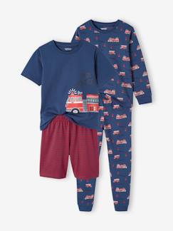 Niño-Pack de pijama + pijama con short bomberos para niño