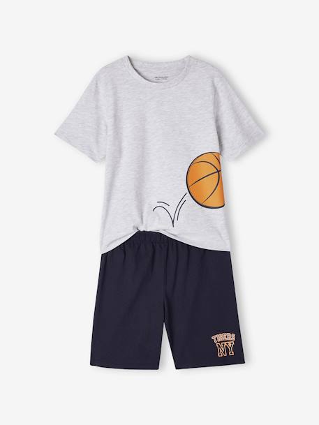 Pack pijama + Pijama con short basket para niño azul marino 