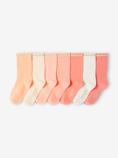 Ecorresponsables-Niña-Ropa interior-Calcetines-Pack de 7 pares de calcetines medianos de lúrex, para niña