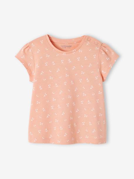 Pack de 2 camisetas básicas de manga corta para bebé rosa+rosa viejo 