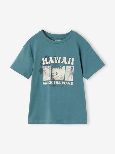Camiseta para niño coral+crudo+verde agua 