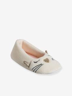 Calzado-Calzado niña (23-38)-Zapatillas de casa infantiles estilo bailarinas con interior de terciopelo