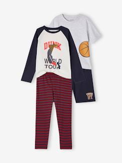 Pijamas y bodies bebé-Niño-Pijamas -Pack pijama + Pijama con short basket para niño