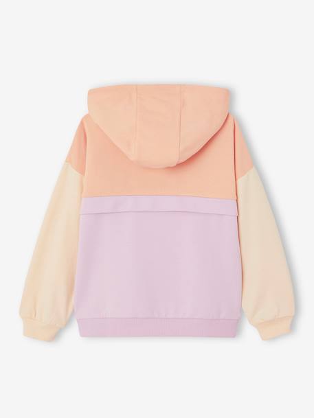 Sudadera con capucha deportiva colorblock para niña lila 