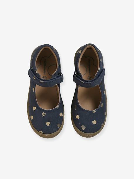 Zapatos babies de piel infantiles especial autonomía azul estampado 