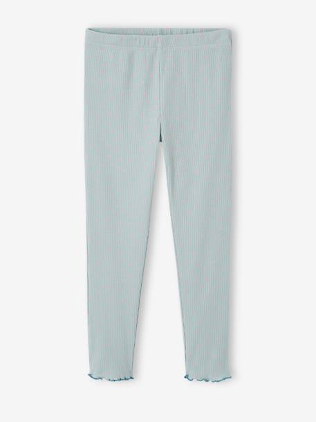 Pack de 2 pijamas de punto de canalé para niña azul grisáceo 