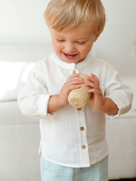 Bebé-Blusas, camisas-Camisa cuello mao de gasa de algodón, personalizable, para bebé