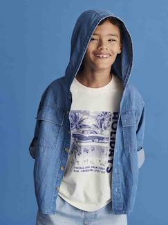 Niño-Camisa con capucha de denim ligero para niño