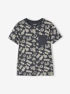 Ecorresponsables-Camiseta de manga corta con motivos gráficos, para niño