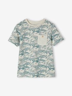 camisetas-Camiseta de manga corta con motivos gráficos, para niño