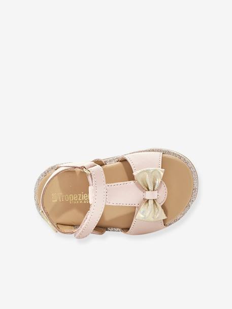 Sandalias de piel con cierre autoadherente para bebé Izorro LES TROPEZIENNES® PAR M. BELARBI beige dorado+rosa 