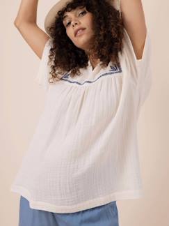 Ropa Premamá-Blusas y camisas embarazo-Blusa para embarazo Farah ENVIE DE FRAISE de gasa de algodón