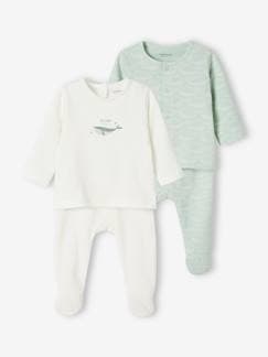 -Pack de 2 pijamas de 2 prendas de punto para bebé