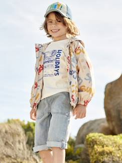 Niño-Cortaviento con capucha y motivo grafitis para niño