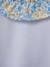 Camiseta niña con cuello de tejido Liberty algodón orgánico CYRILLUS azul grisáceo 